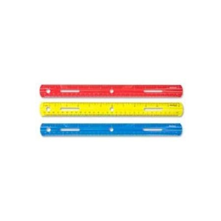 ACME UNITED Westcott¬Æ Plastic English and Metric School Ruler, 12" Long, Assorted Colors, 1 Each 10526